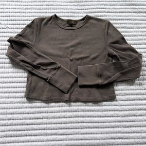 Nuuds Cropped Micro Waffle Top